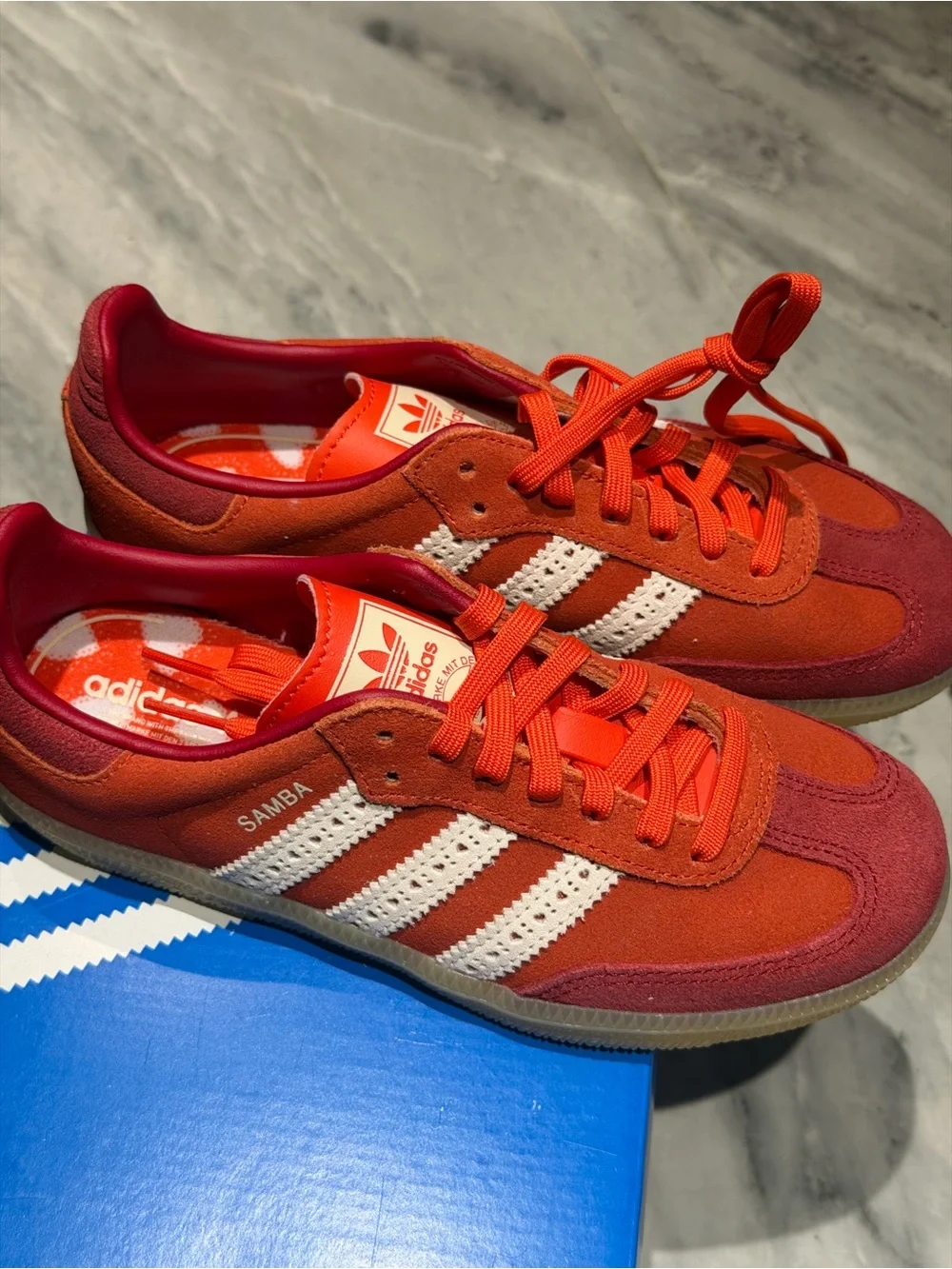 adidas Samba Sneakers in Red and Orange